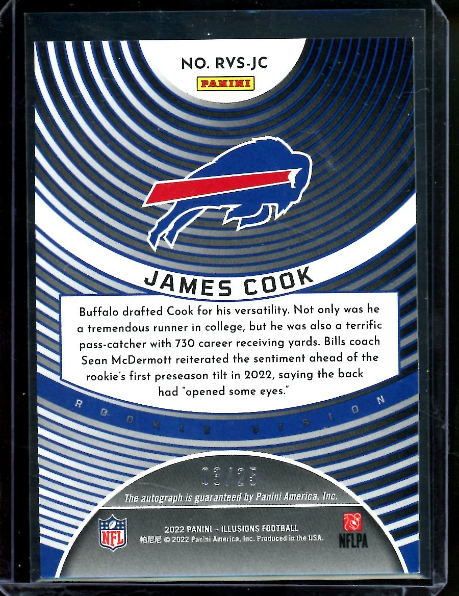2022 Panini Illusions James Cook Rookie Vision Gold /25 Bills - Image 2