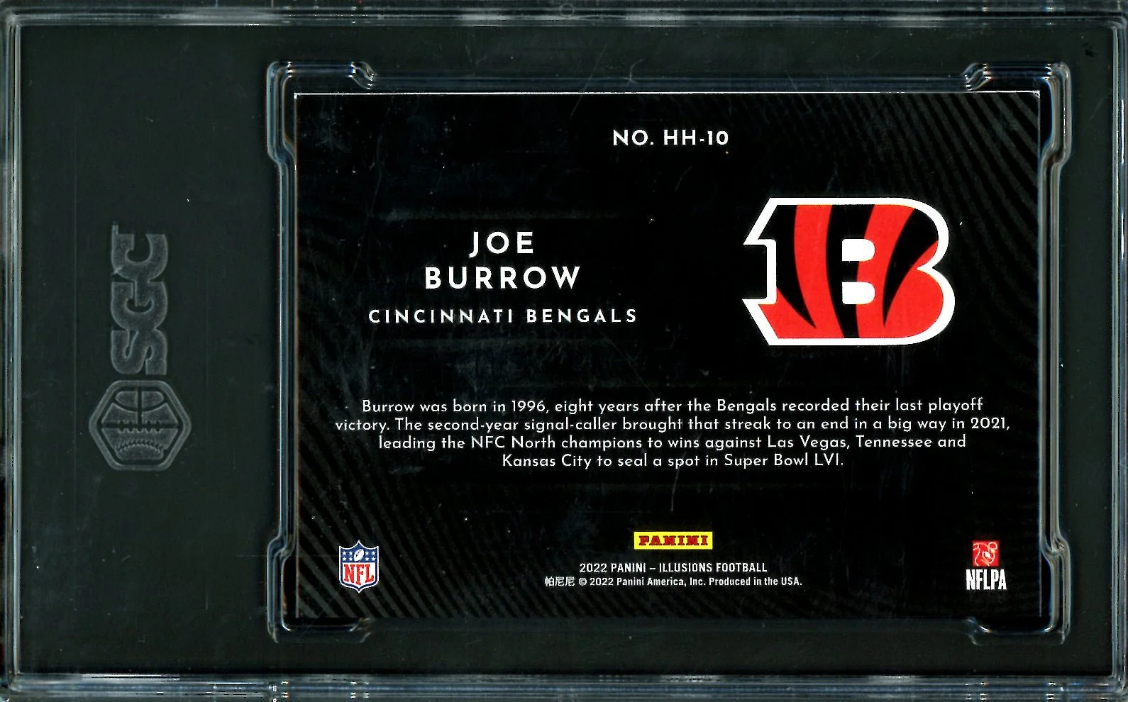 2022 Panini Illusions Joe Burrow Holoheroes SGC 9 Bengals - Image 2