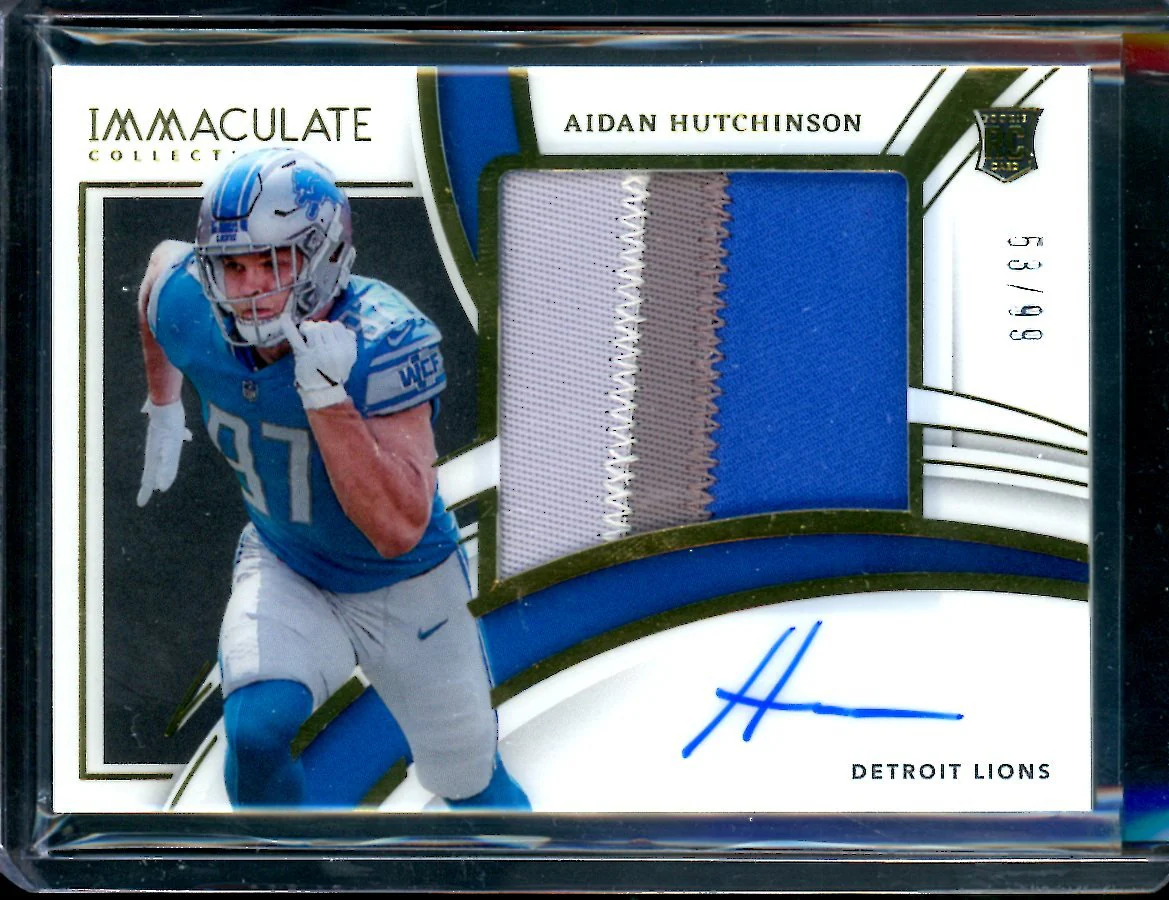 2022 Panini Immaculate Adian Hutchinson Rookie RPA /99 Lions