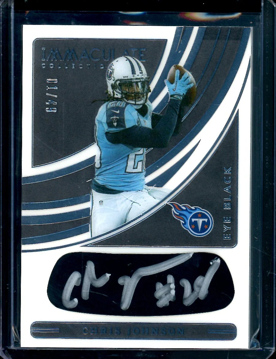 2022 Panini Immaculate Chris Johnson Eye Black Auto /49 Titans