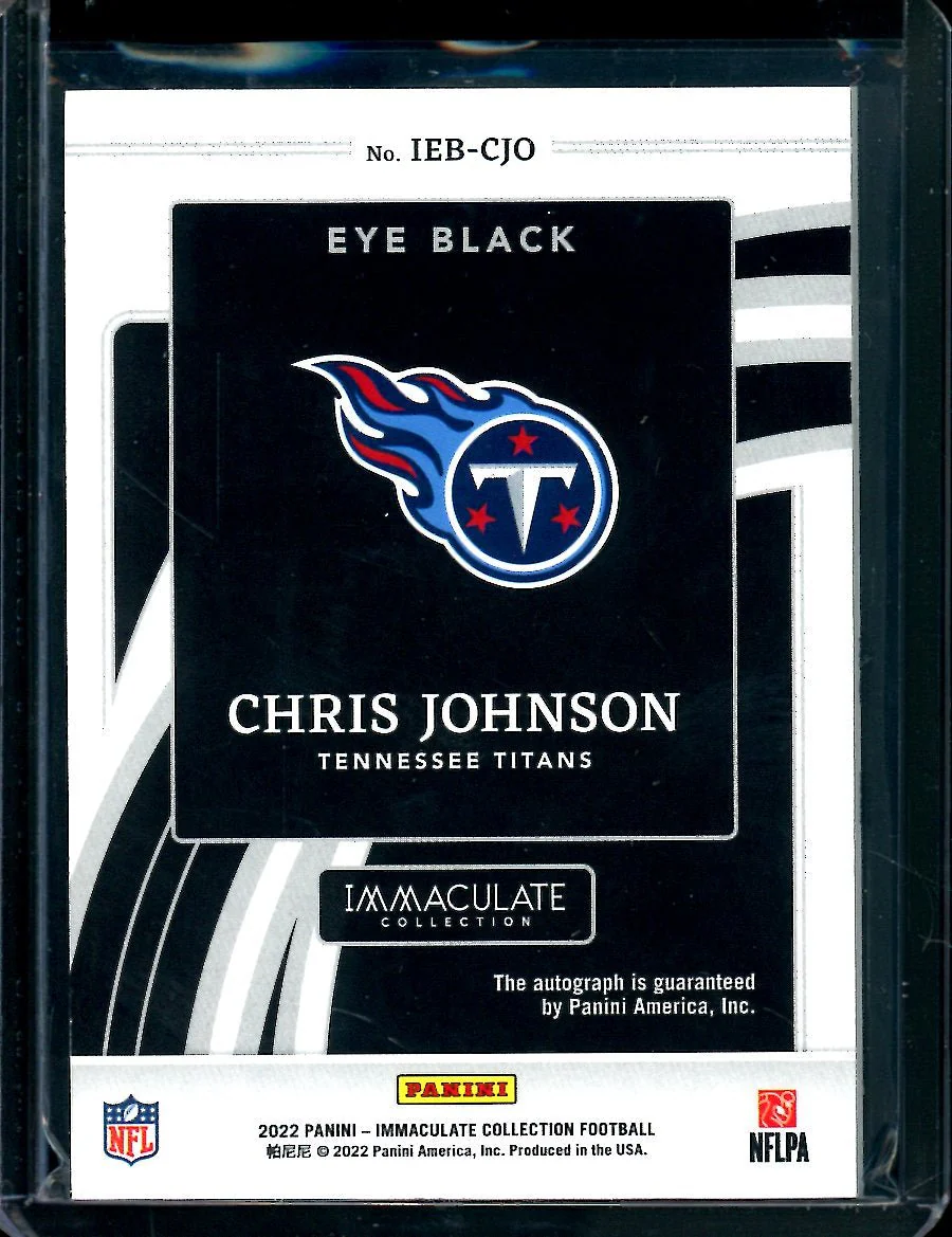 2022 Panini Immaculate Chris Johnson Eye Black Auto /49 Titans - Image 2