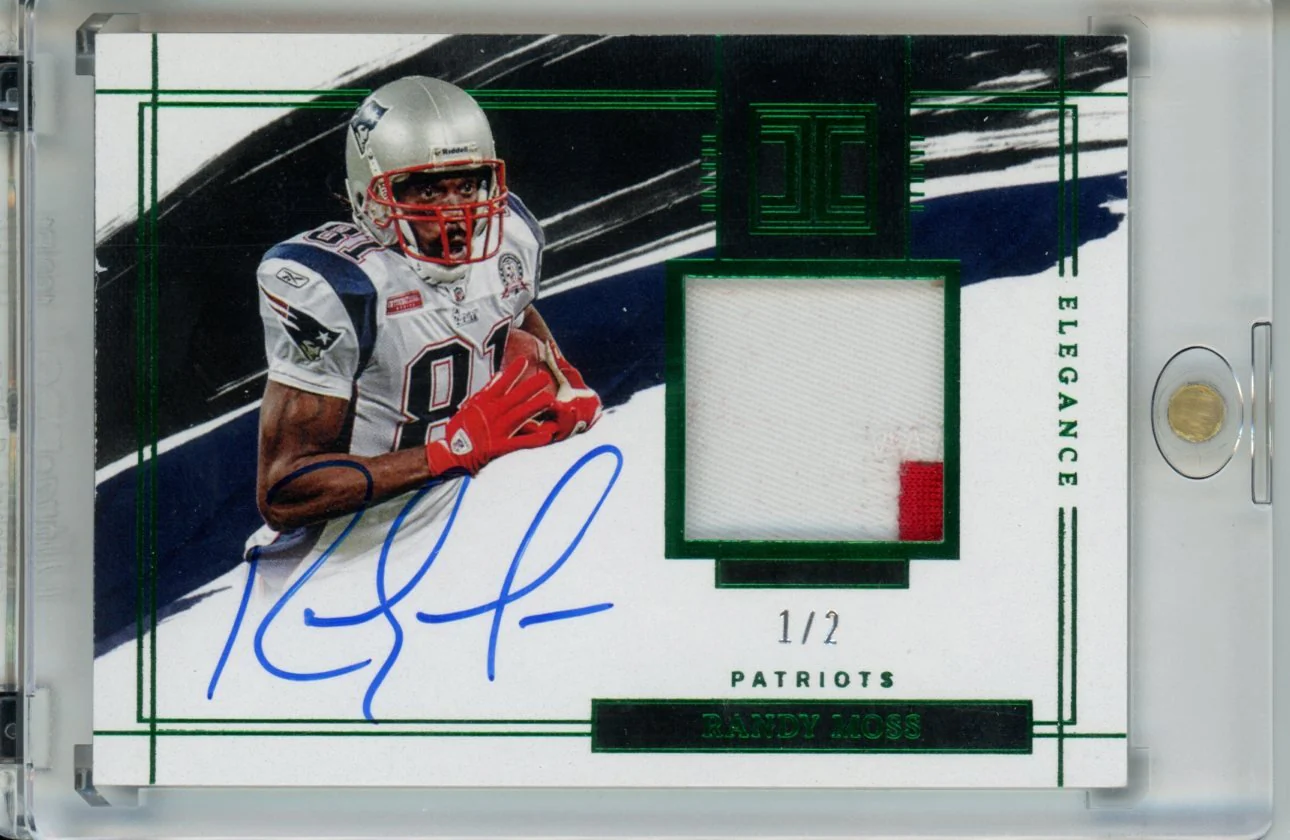 2022 Panini Impeccable Randy Moss Patch Auto Emerald /2 Patriots