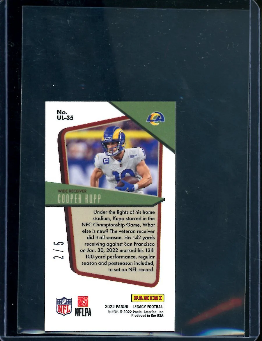 2022 Panini Legacy Cooper Kupp Pink Ice Mini /5 Rams - Image 2