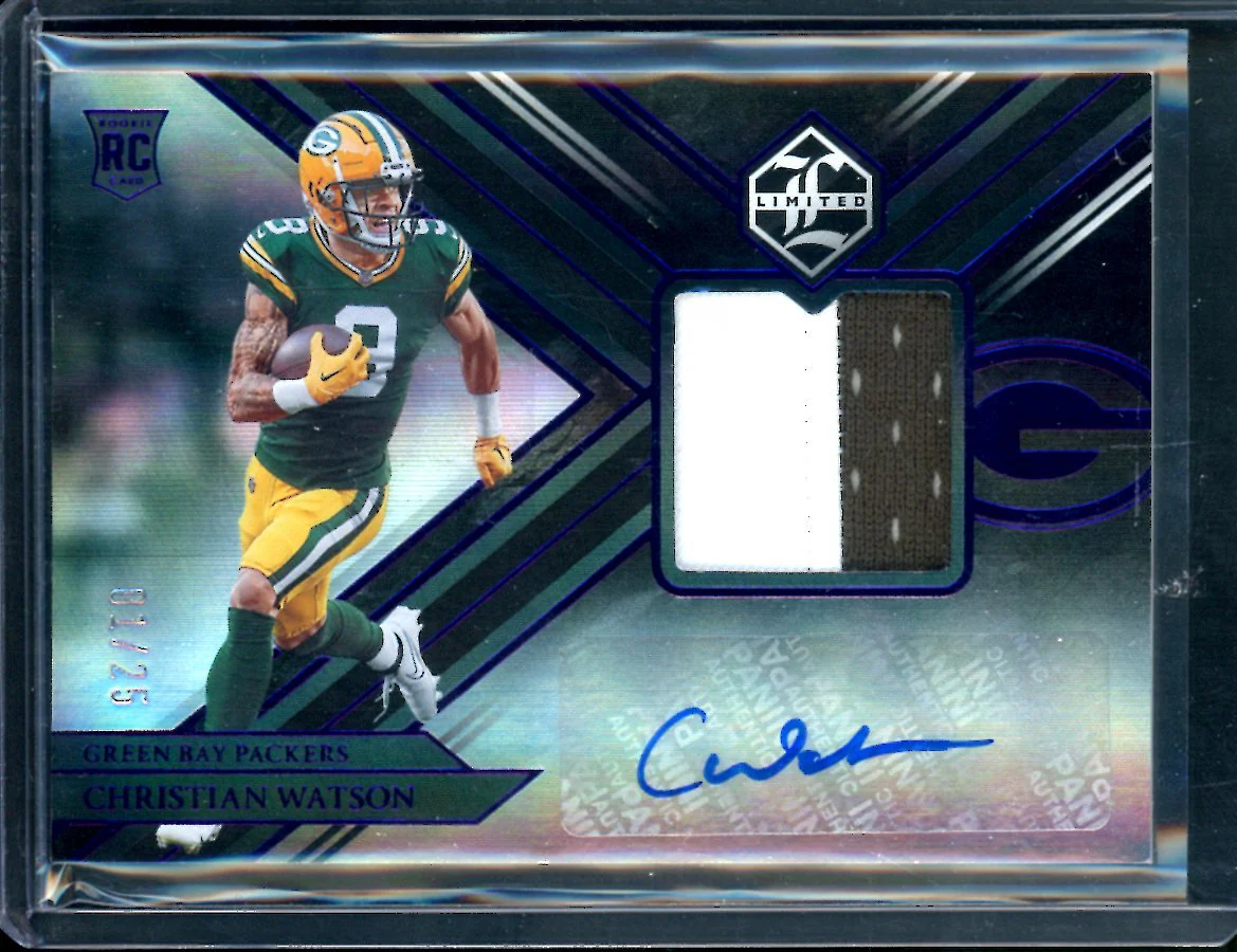 2022 Panini Limited Christian Watson Rookie RPA Purple /25 Packers