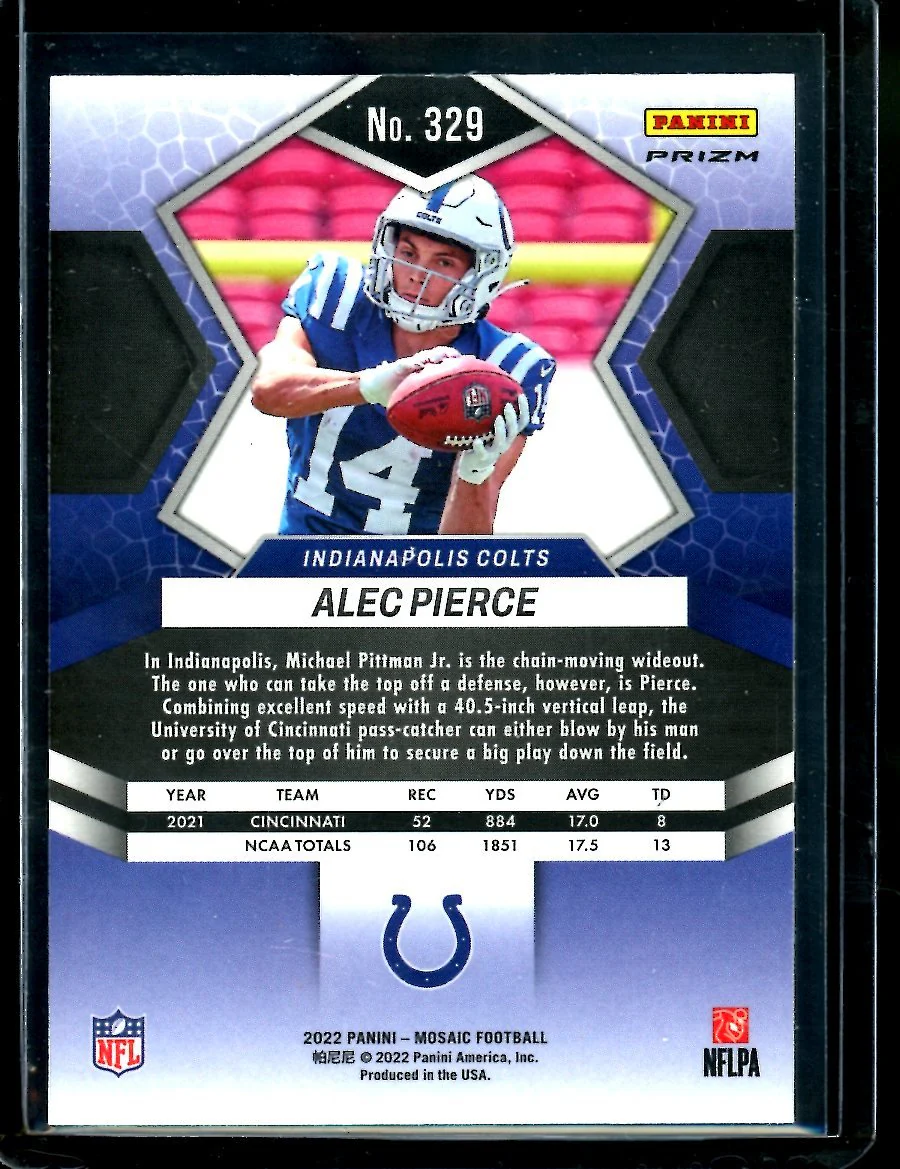 2022 Panini Mosaic Alec Pierce Rookie Mosaic SSP Colts - Image 2
