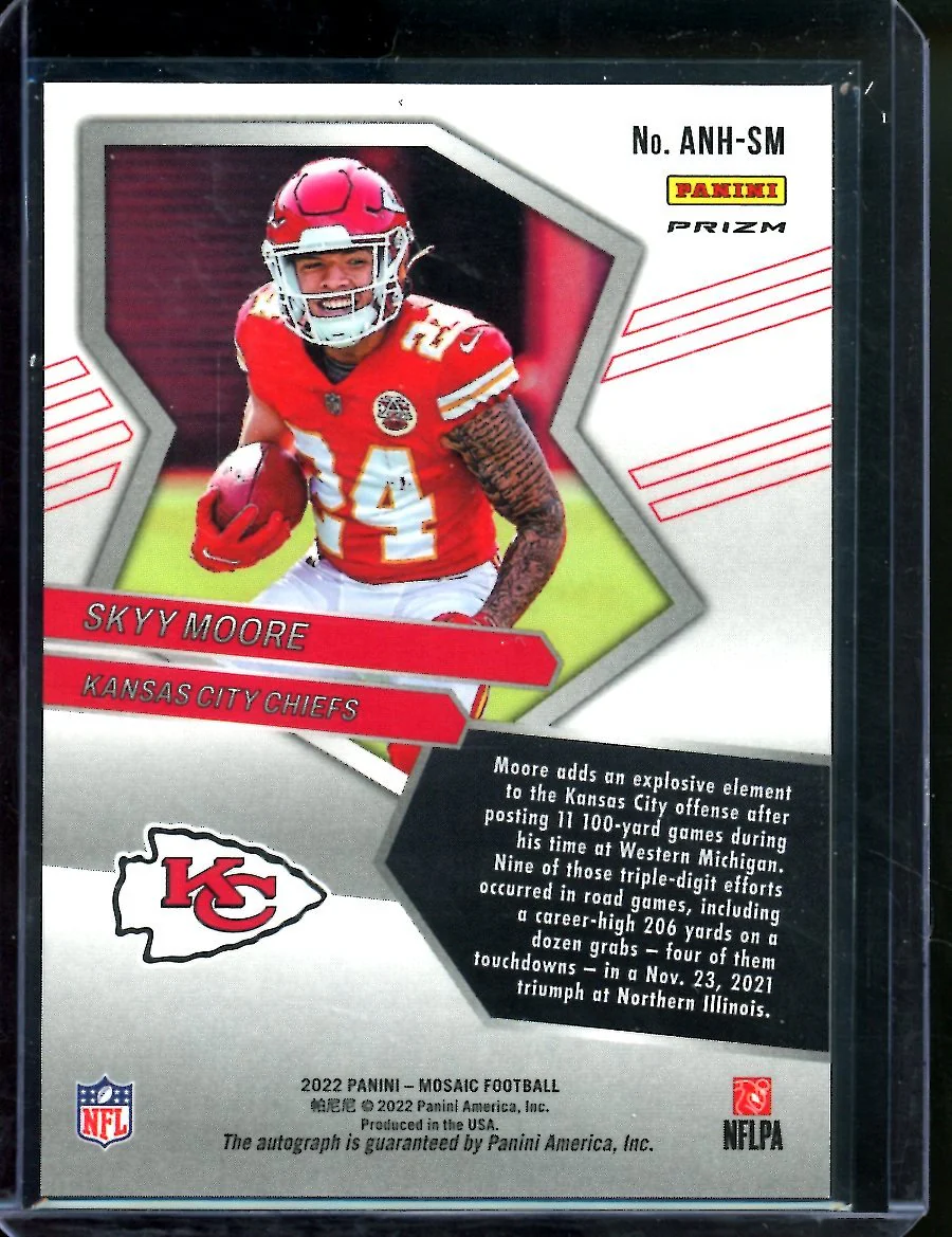 2022 Panini Mosaic Skyy Moore Rookie No Huddle Auto Chiefs - Image 2