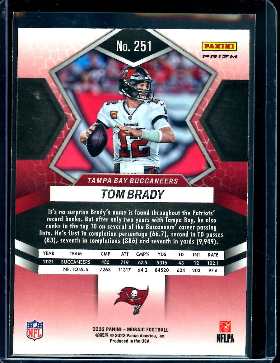 2022 Panini Mosaic Tom Brady National Pride Red Speckle Buccaneers - Image 2