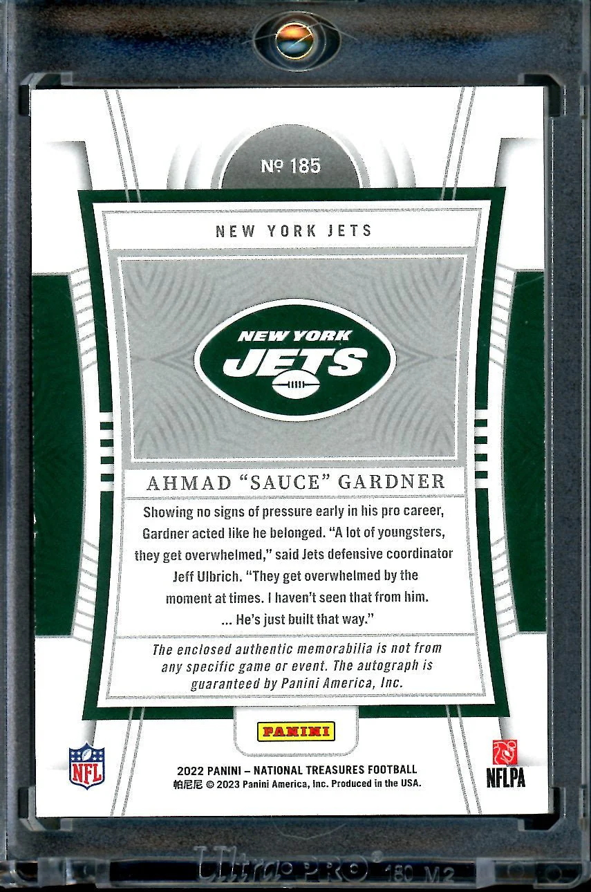 2022 Panini National Treasures Ahmad "Sauce" Gardner Rookie Stars & Stripes RPA /25 Jets - Image 2