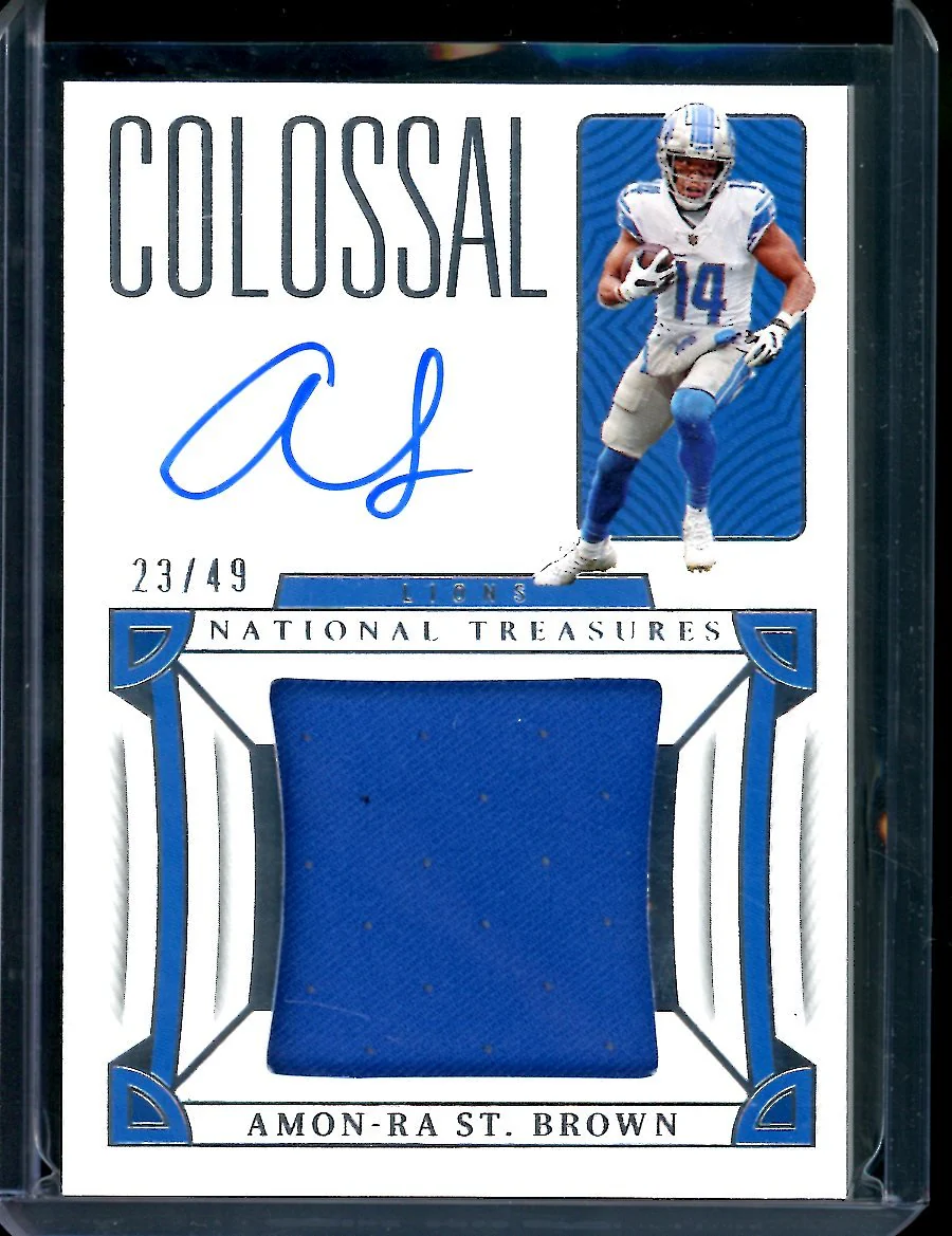 2022 Panini National Treasures Amon-Ra St. Brown Colossal Patch Auto /49 Lions
