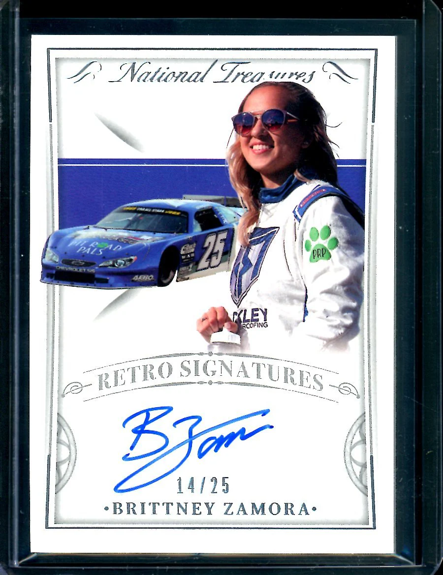 2022 Panini National Treasures Brittney Zamora Retro Signatures /25 NASCAR