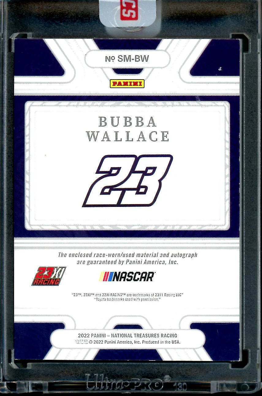 2022 Panini National Treasures Bubba Wallace Patch Auto /10 NASCAR - Image 2