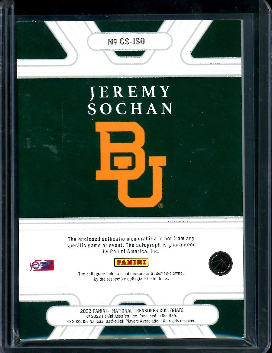 2022/23 Panini National Treasures Collegiate Jeremy Sochan Rookie RPA /49 Spurs - Image 2