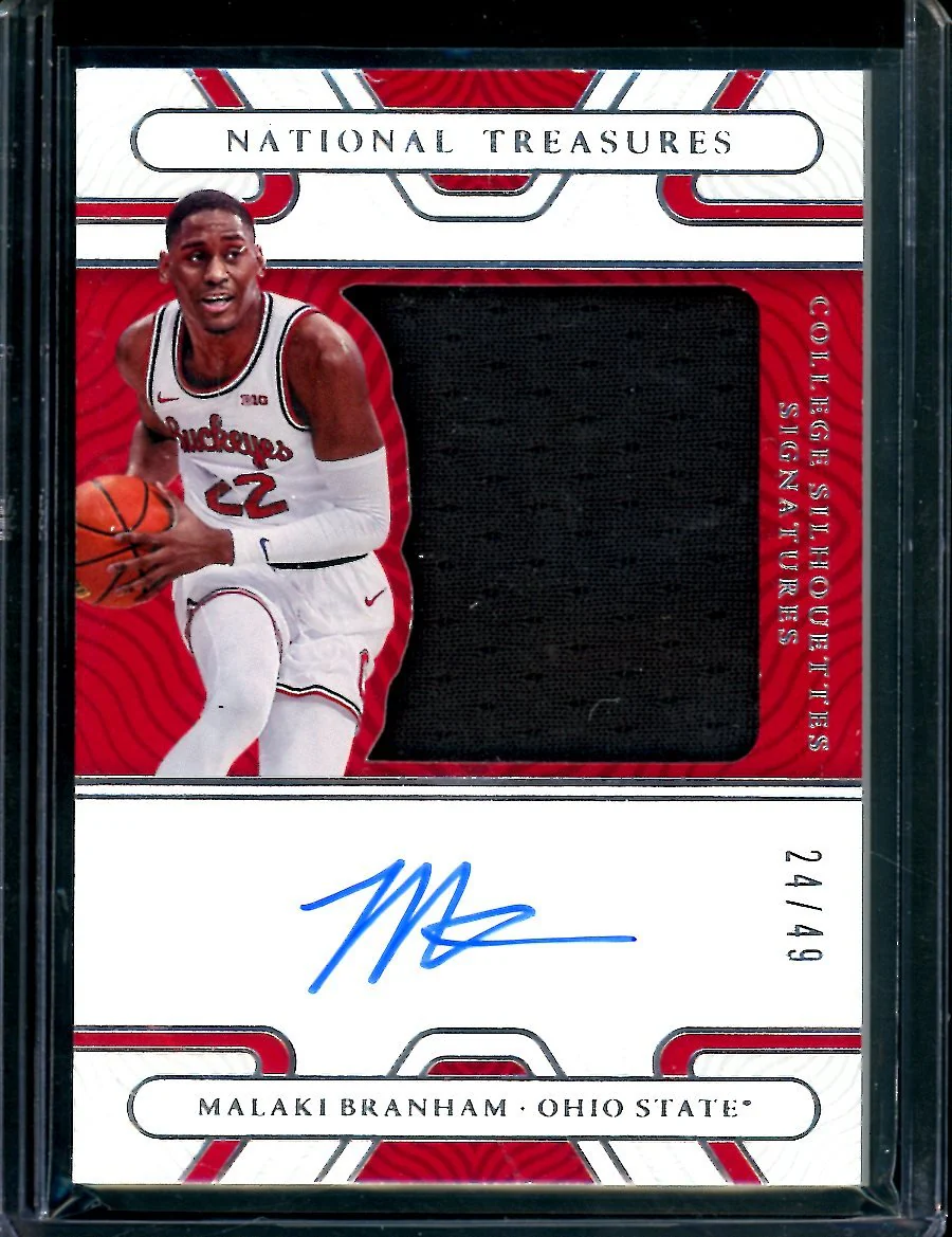 2022/23 Panini National Treasures Collegiate Malaki Branham Rookie RPA /49 Spurs