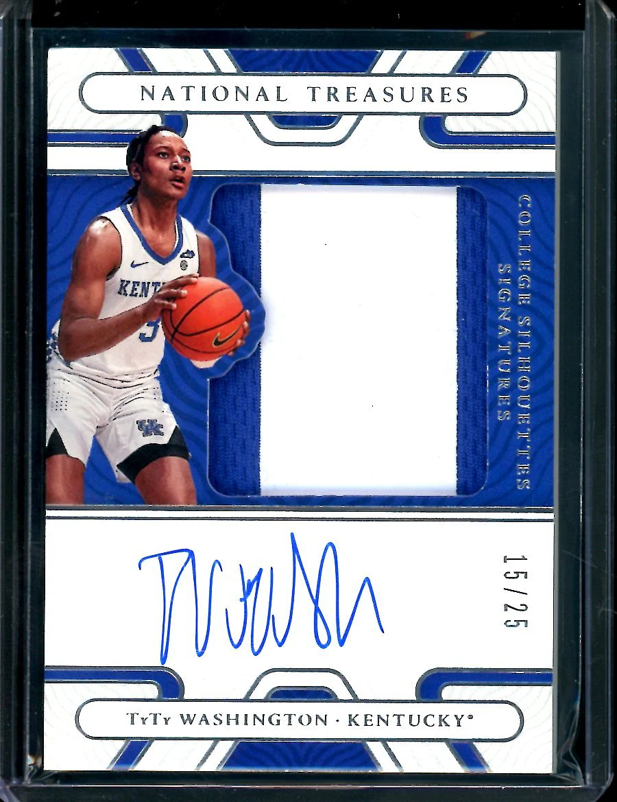 2022 Panini National Treasures Collegiate TyTy Washington College Silhouette Patch Auto /25 Kentucky