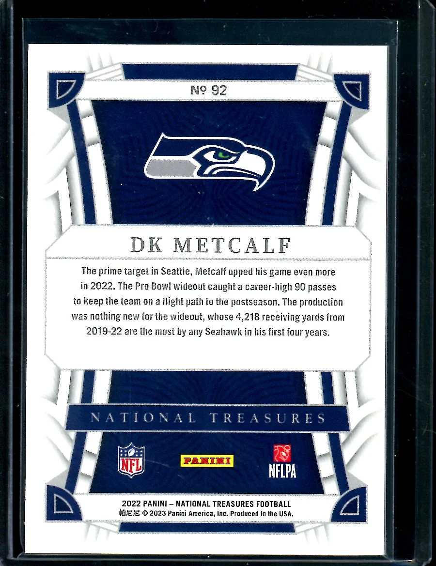 2022 Panini National Treasures D.K. Metcalf Purple /49 Seahawks - Image 2