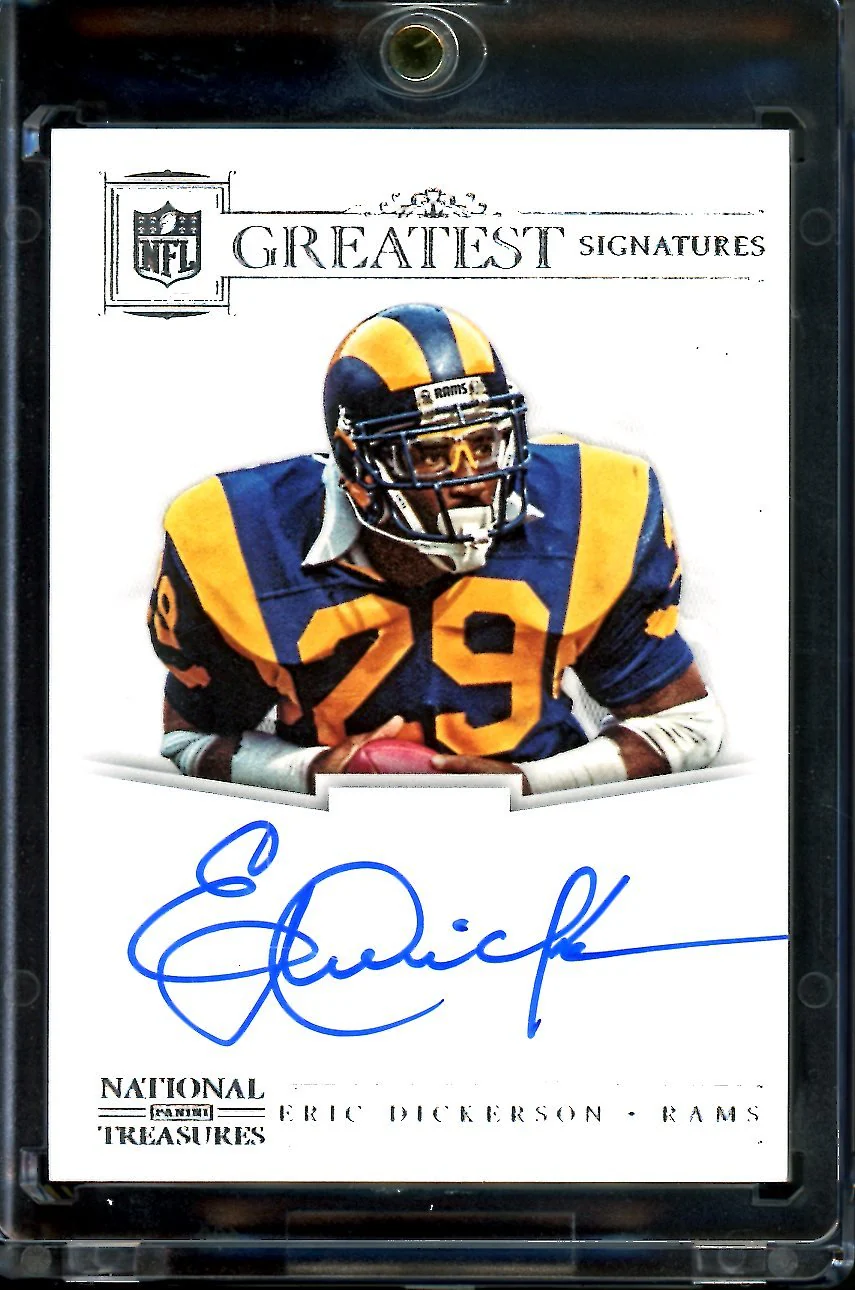 2022 Panini National Treasures Eric Dickerson Greatest Signatures Auto /25 Rams