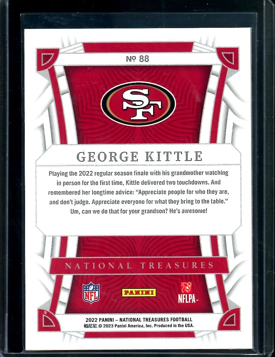 2022 Panini National Treasures George Kittle Starts & Stripes /13 49ers - Image 2