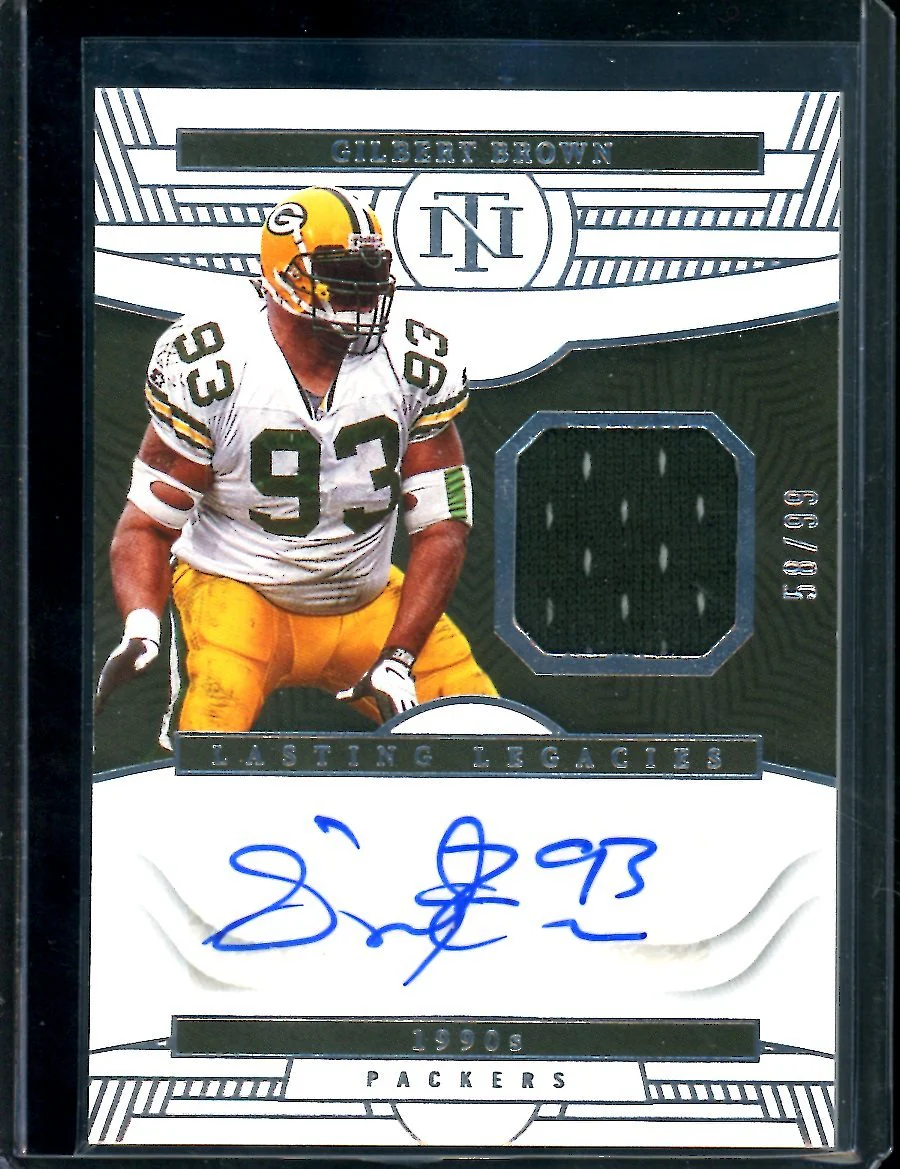 2022 Panini National Treasures Gilbert Brown Lasting Legends Patch Auto /99 Packers