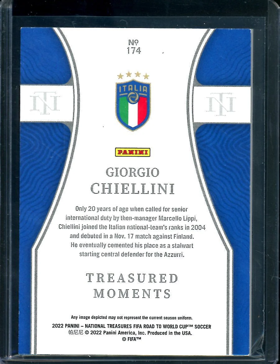 2022 Panini National Treasures Giorgio Chiellini Treasured Moments 1/1 Italy - Image 2