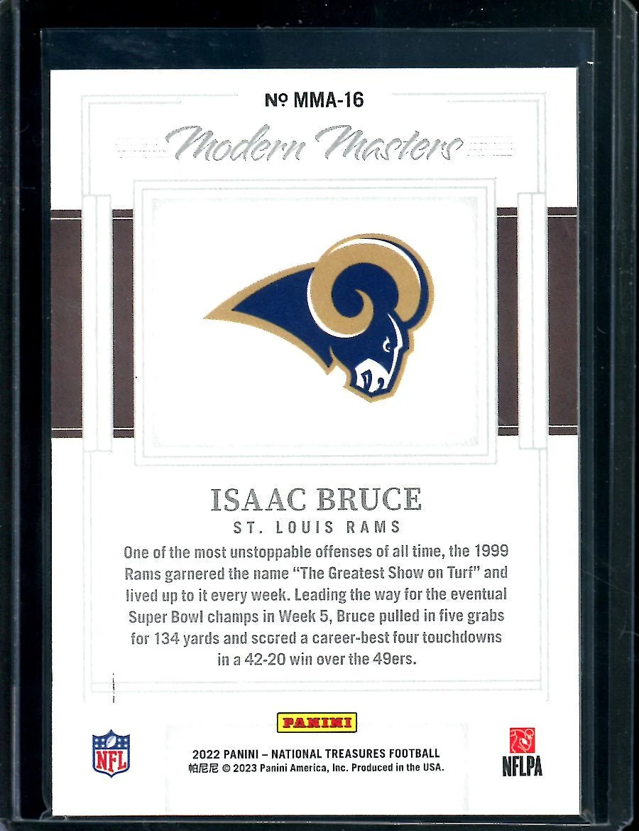 2022 Panini National Treasures Isaac Bruce Modern Moments /50 Rams - Image 2