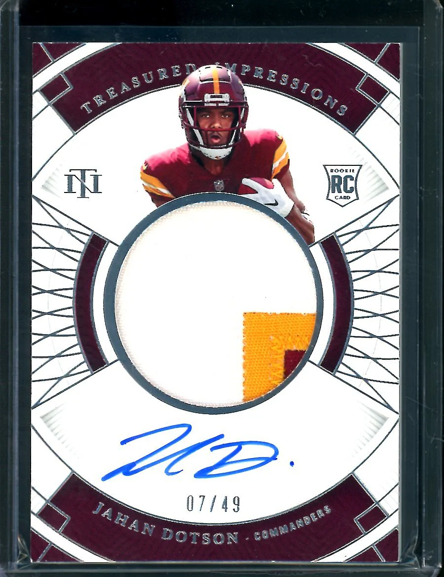 2022 Panini National Treasures Jahan Dotson Rookie Treasured Impressions RPA /49 Commanders