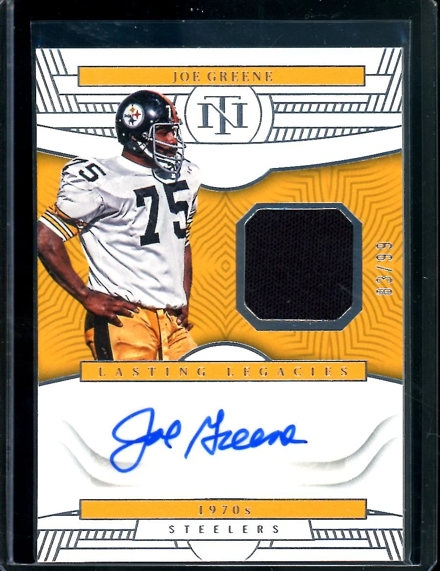 2022 Panini National Treasures Joe Greene Lasting Legends Patch Auto /99 Steelers