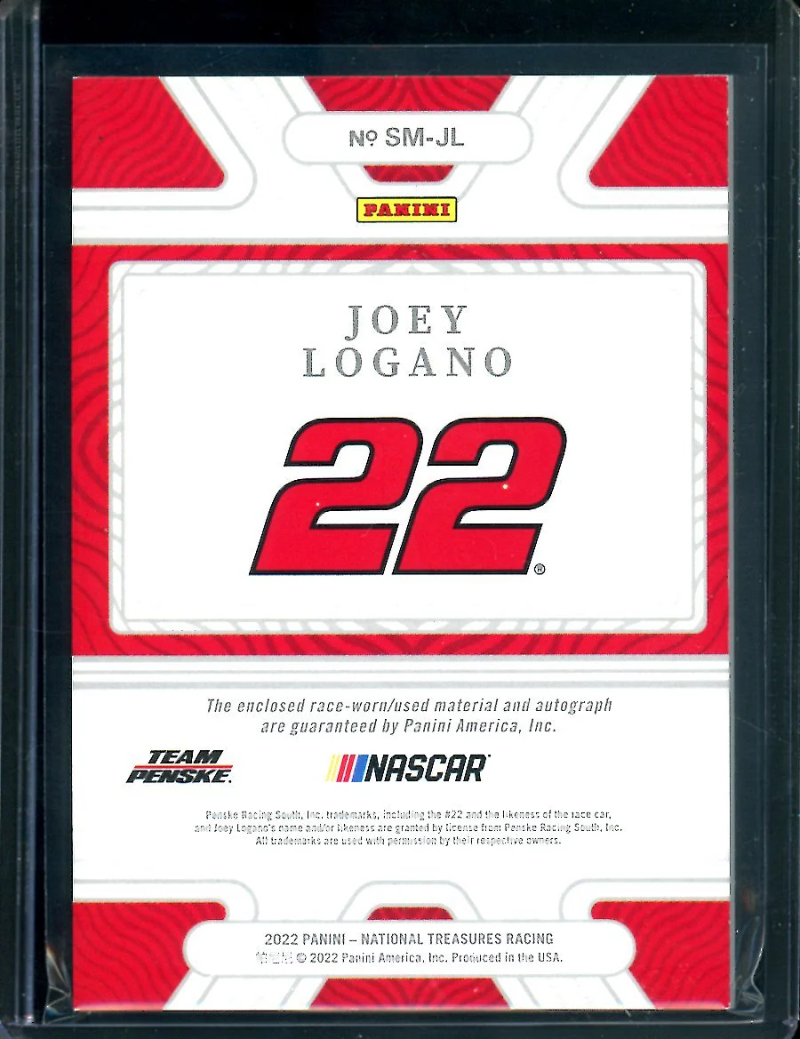 2022 Panini National Treasures Joey Lagano Sheet Metal Auto Green /5 NASCAR - Image 2