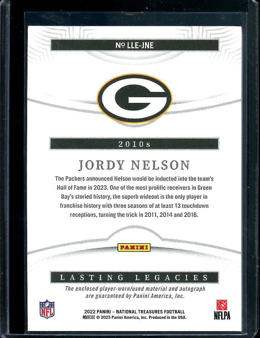 2022 Panini National Treasures Jordy Nelson Lasting Legends Patch Auto /99 Packers - Image 2