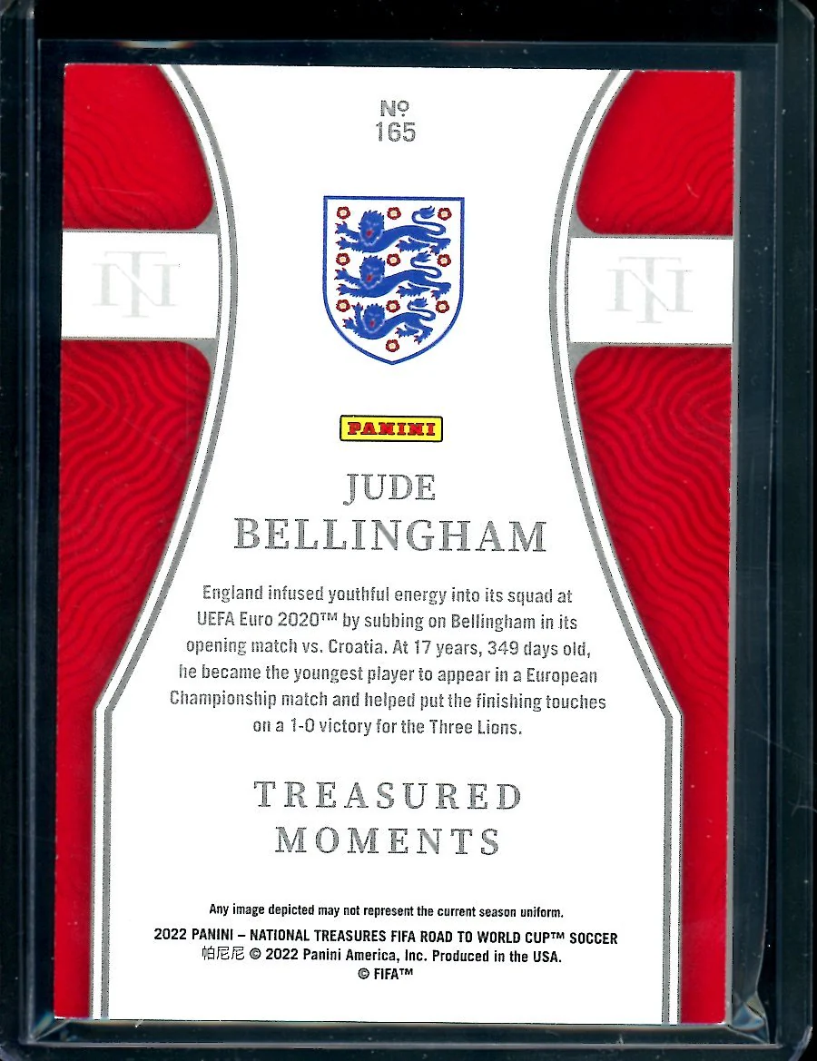 2022 Panini National Treasures Jude Bellingham Treasured Moments /99 England - Image 2