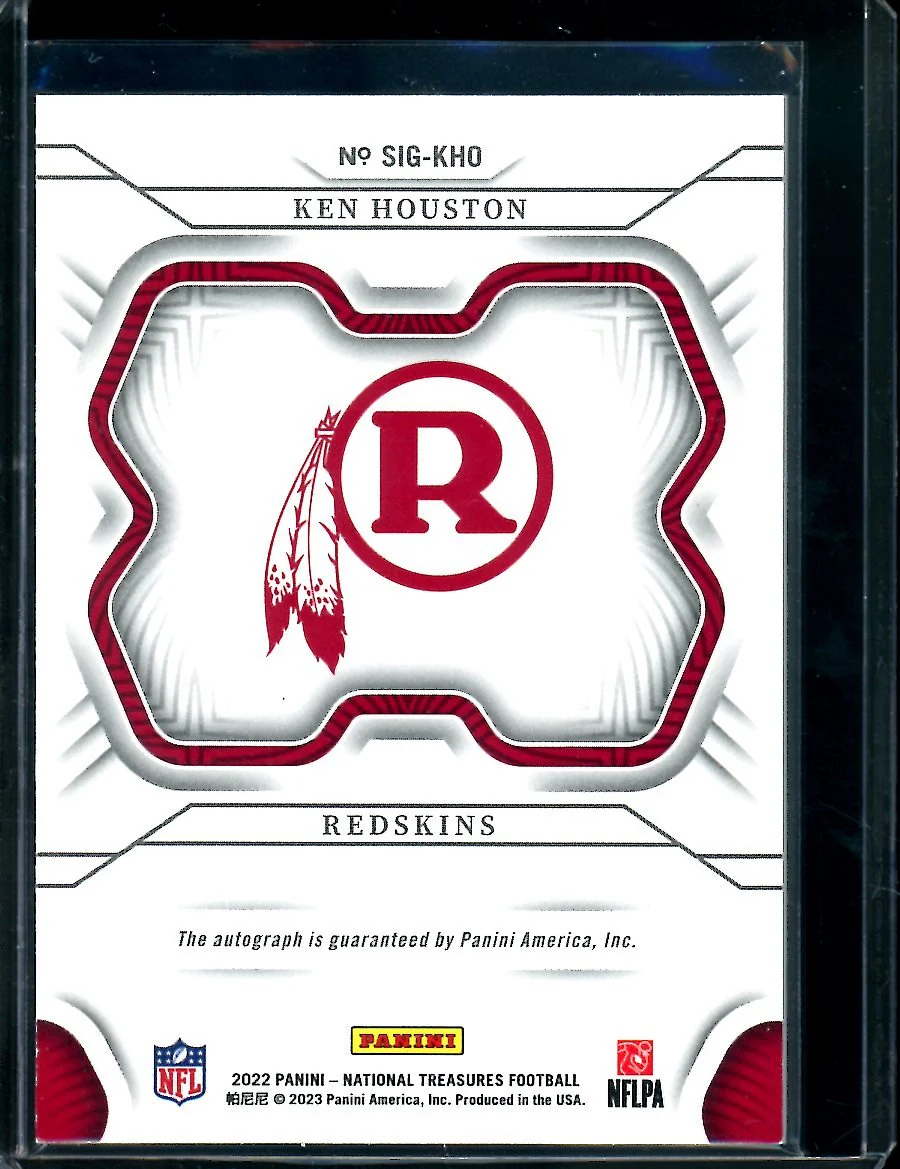 2022 Panini National Treasures Ken Houston Signatures Auto /99 Redskins - Image 2