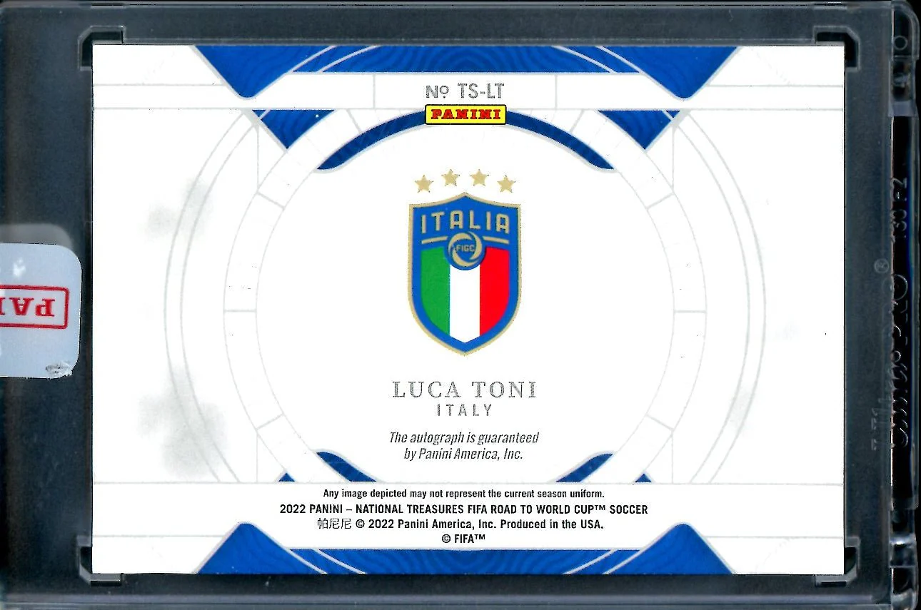 2022 Panini National Treasures Luca Toni Timeless Talents Auto /49 Italy - Image 2