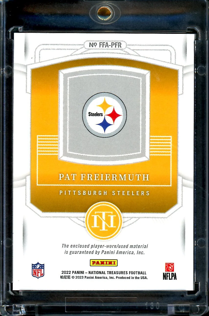 2022 Panini National Treasures Pat Freiermuth Framed Fabric Laundry Tag 1/1 Steelers - Image 2
