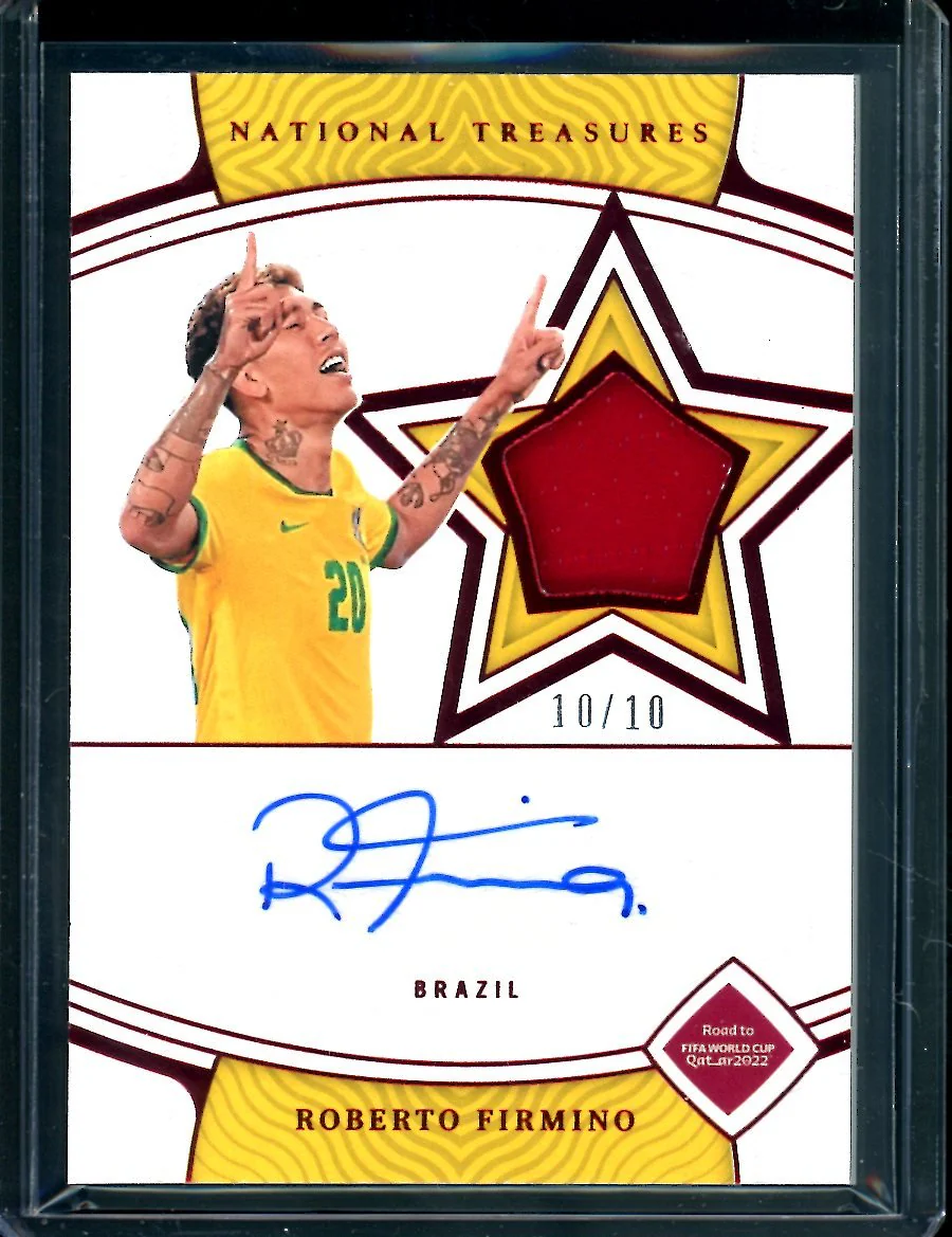 2022 Panini National Treasures Roberto Firmino Patch Auto Red /10 Brazil