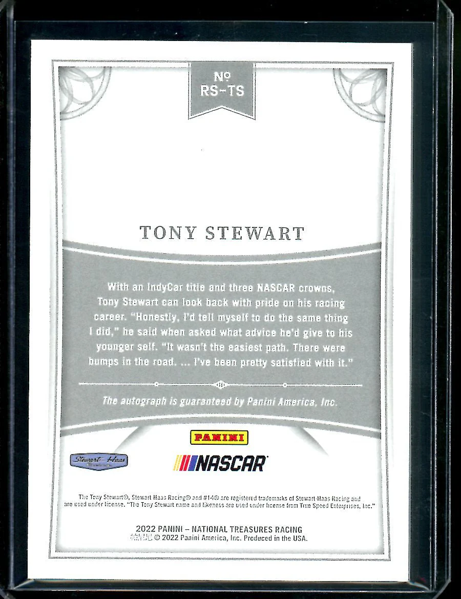 2022 Panini National Treasures Tony Stewart Retro Auto /49 NASCAR - Image 2