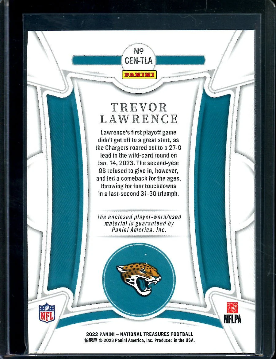 2022 Panini National Treasures Trevor Lawrence Century Materials Patch /99 Jaguars - Image 2