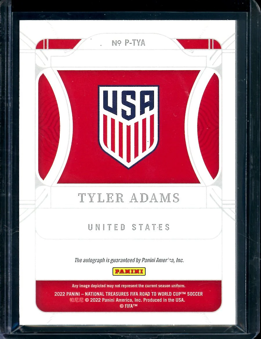 2022 Panini National Treasures Tyler Adams Penmanship Auto /49 USA - Image 2