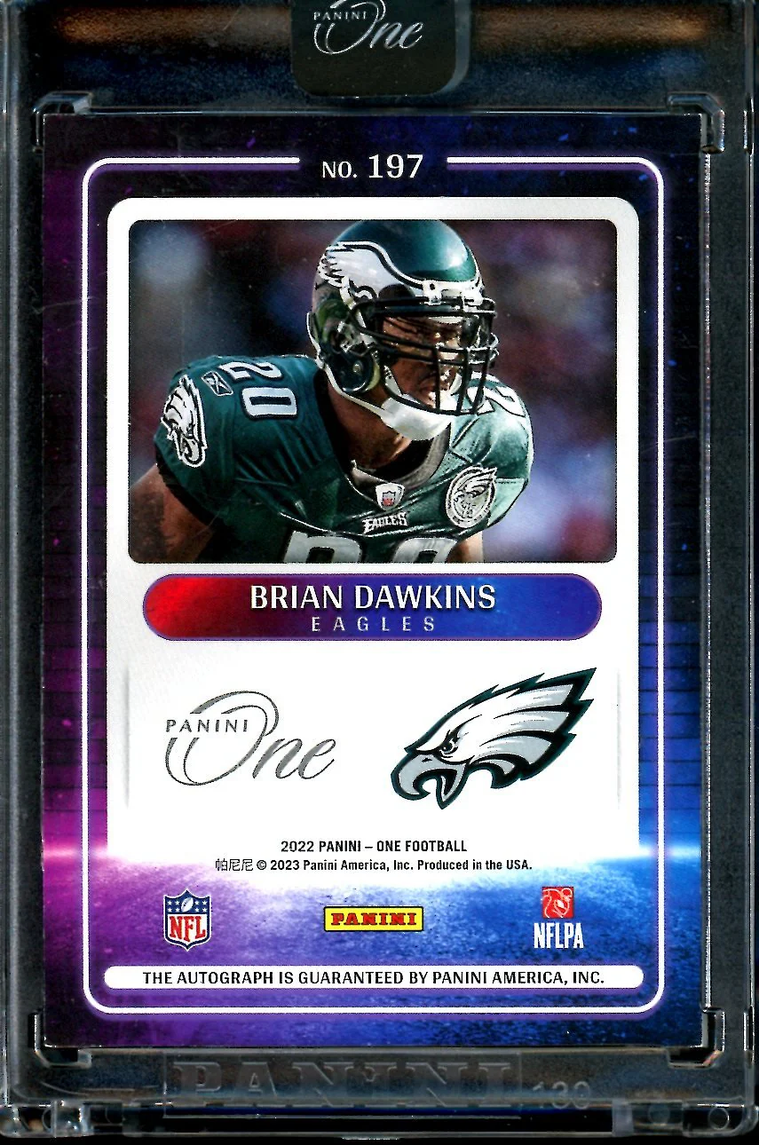 2022 Panini One Brian Dawkins Presenting Auto /35 Eagles - Image 2
