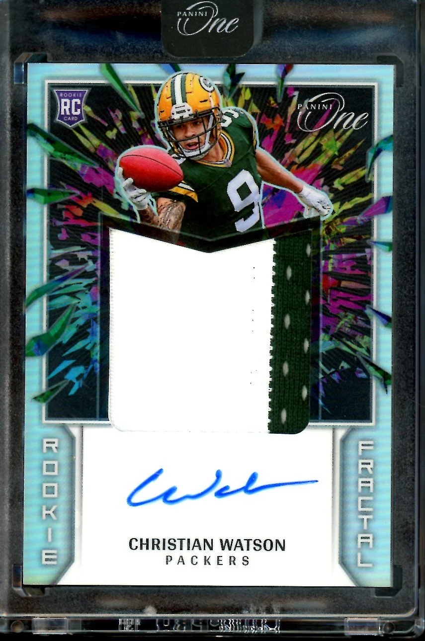2022 Panini One Christian Watson Rookie Fractal RPA /50 Packers