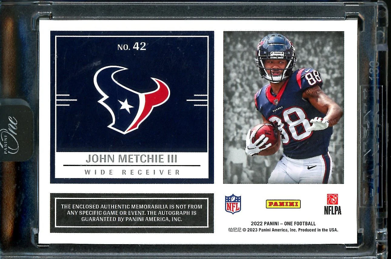 2022 Panini One John Metchie III Rookie RPA /199 Texans - Image 2