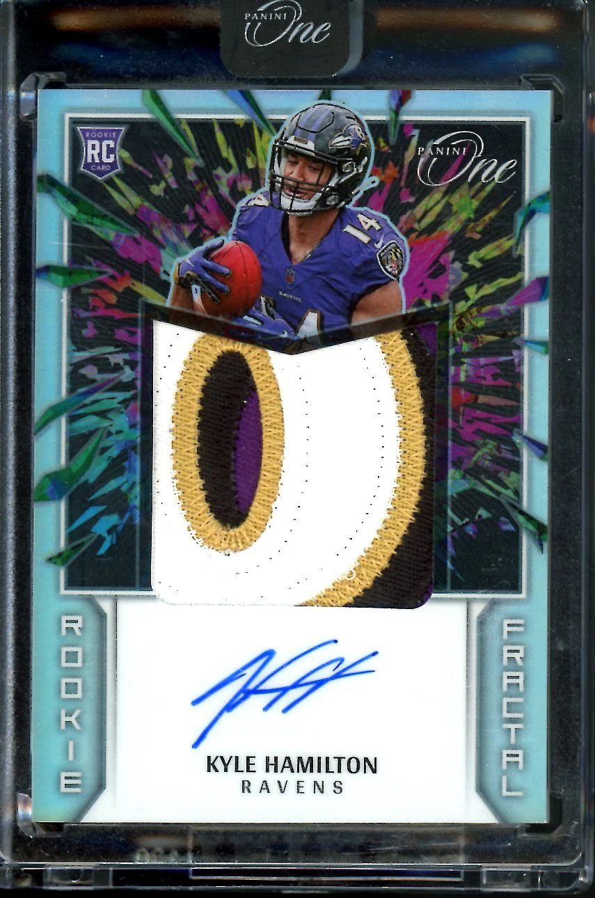 2022 Panini One Kyle Hamilton Rookie Fractal RPA /50 Ravens