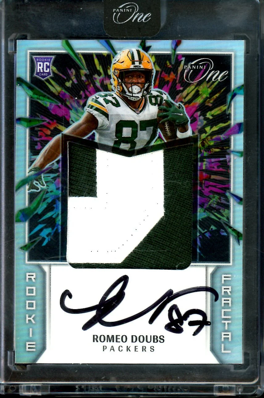 2022 Panini One Romeo Doubs Rookie RPA /50 Packers