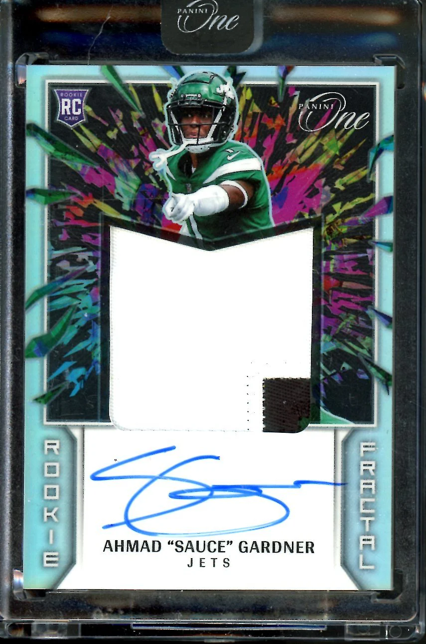 2022 Panini One Sauce Gardner Rookie Fractal RPA /50 Jets