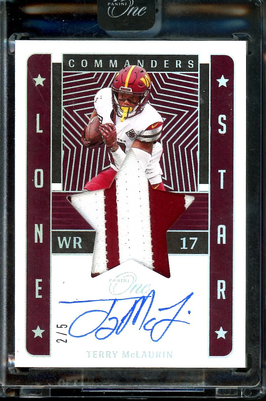 2022 Panini One Terry McLaurin Lone Star Patch Auto /5 Commanders