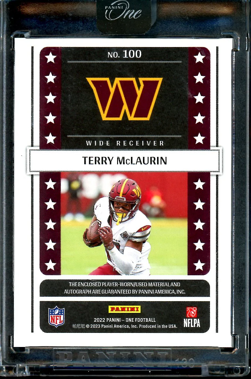2022 Panini One Terry McLaurin Lone Star Patch Auto /5 Commanders - Image 2