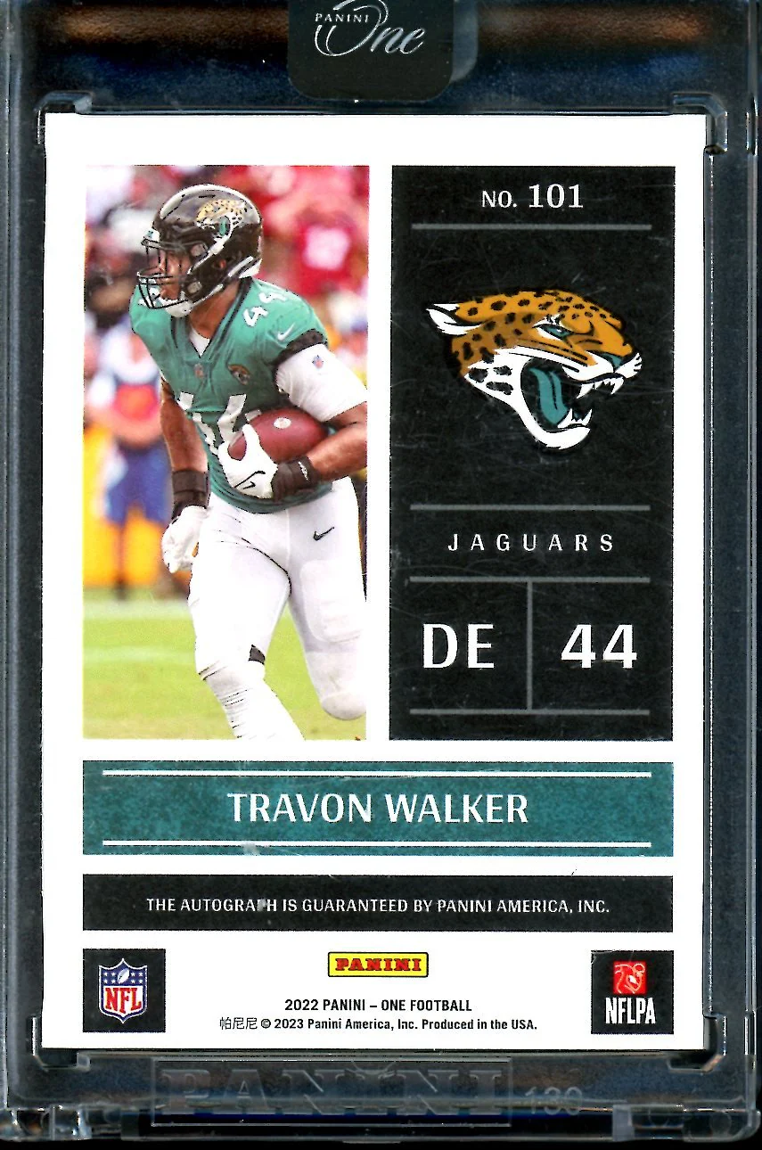 2022 Panini One Travon Walker Rookie Day One Auto /25 Jaguars - Image 2