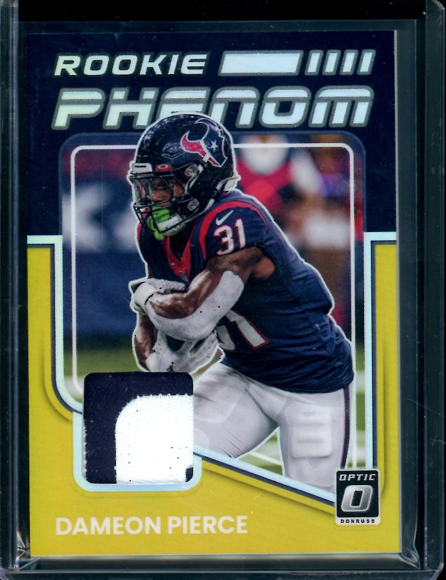 2022 Panini Optic Dameon Pierce Rookie Phenom Patch Gold /10 Texans