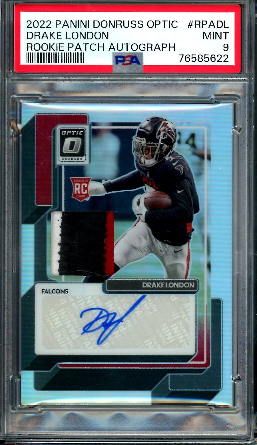 2022 Panini Optic Drake London Rookie RPA /49 PSA 9 Falcons