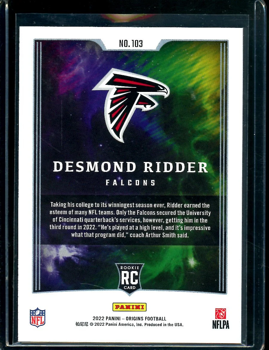 2022 Panini Origins Desmond Ridder Rookie /17 Falcons - Image 2