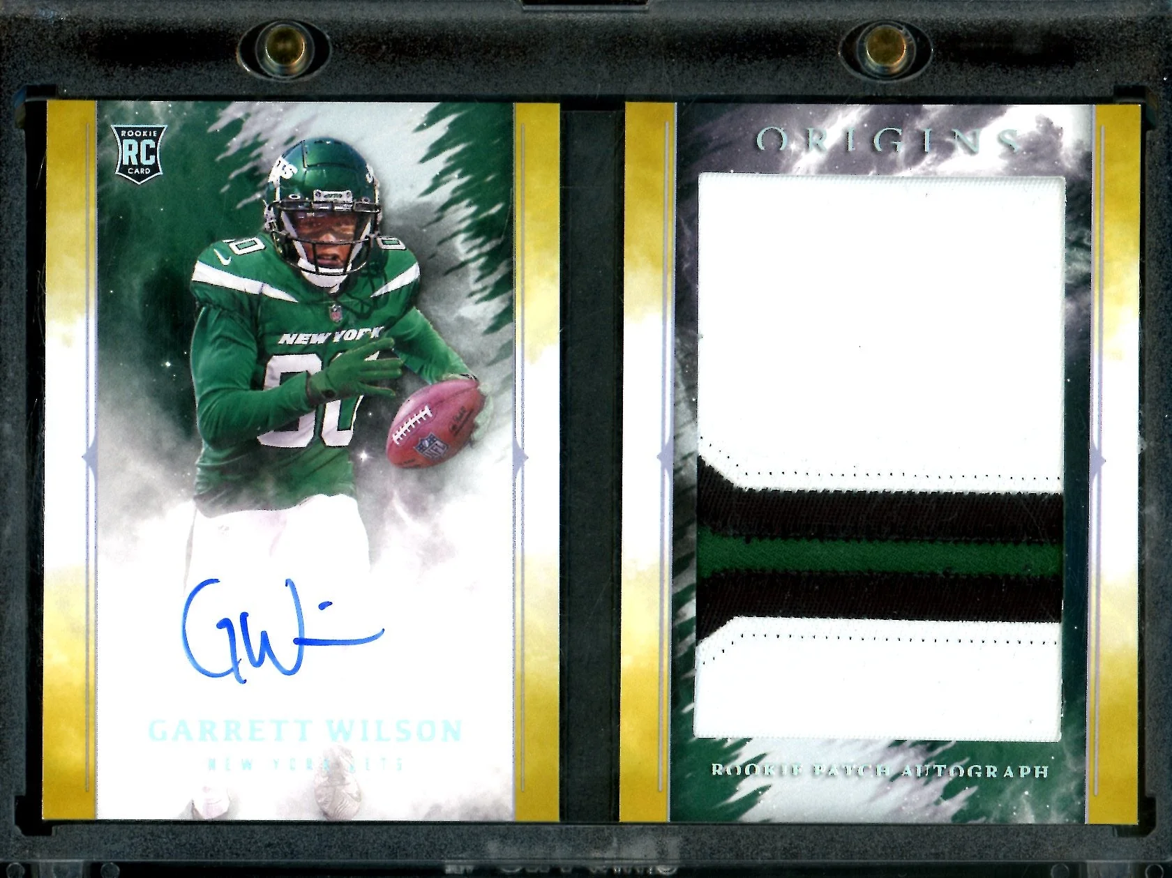 2022 Panini Origins Garrett Wilson Rookie RPA Booklet Gold /25 Jets