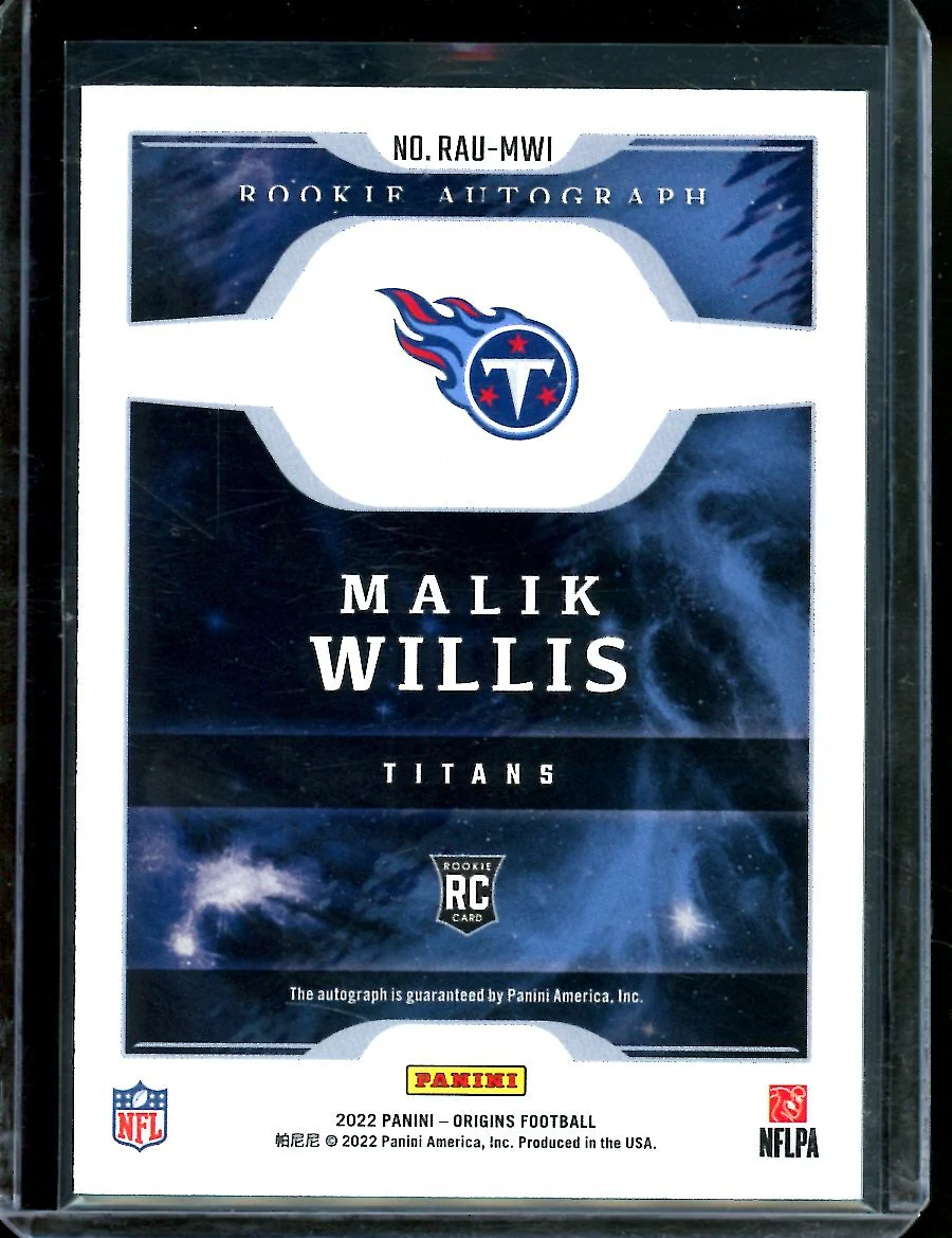 2022 Panini Origins Malik Willis Rookie Auto /25 Titans - Image 2